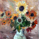 Sonnenblumen, Öl, 40 x 40