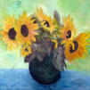 Sonnenblumen, Öl, 40 x 40