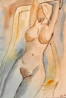 Akt, Feder/Aquarell